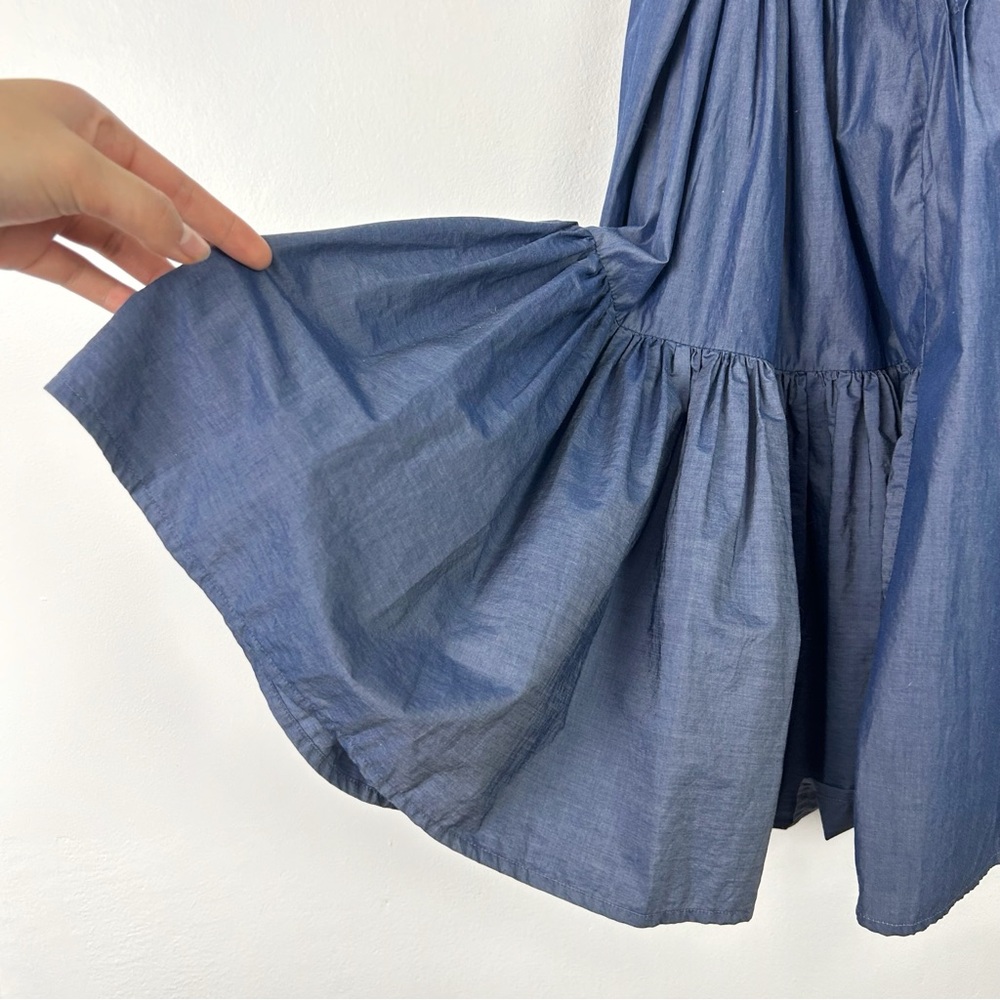 Merlette Martel Pleated Dress in Dark Chambray - Picture 5 of 9